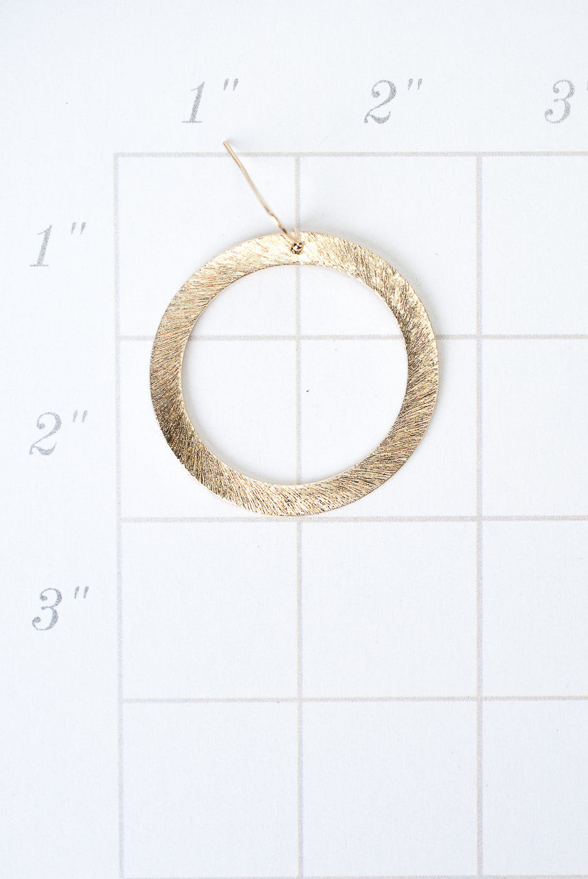 Brushed Gold Large Hoop Earrings Garden Cottage