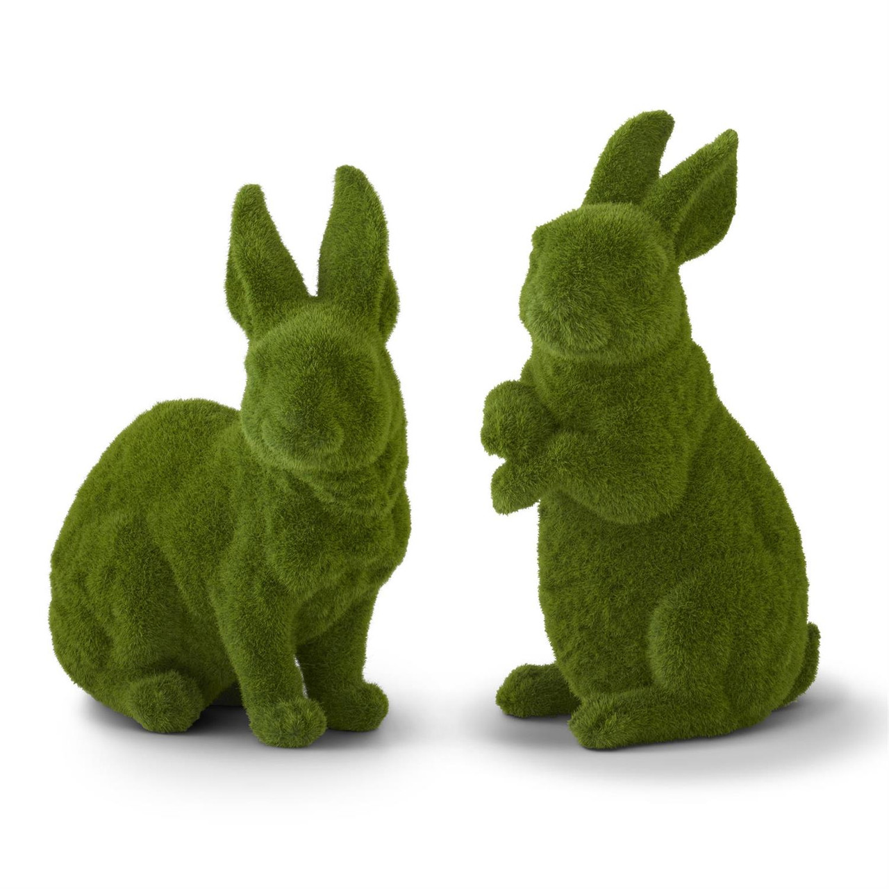 Green Flocked Mossy Rabbit - Garden Cottage