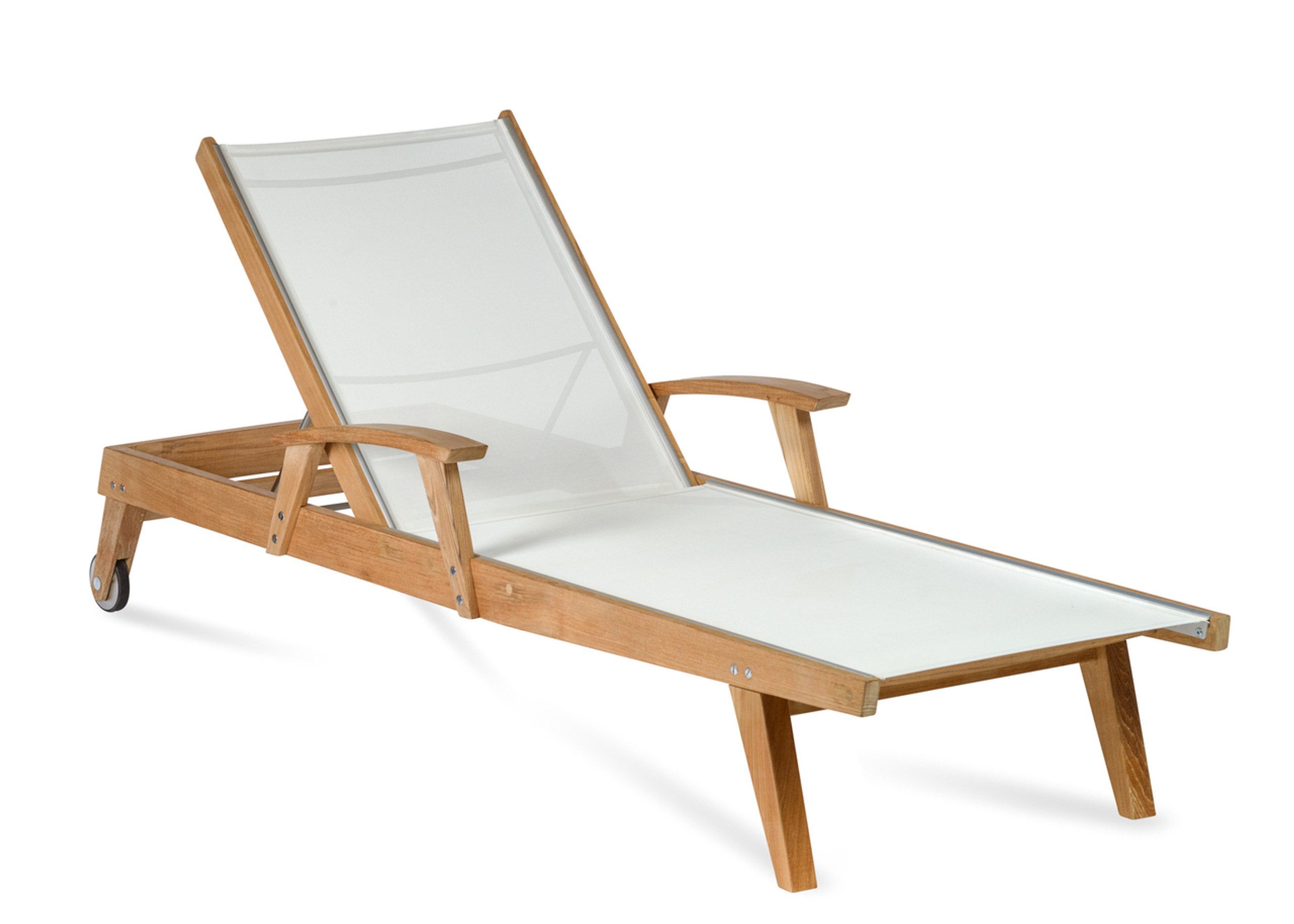 Bayhead Sling Chaise Lounge, White - Garden Cottage