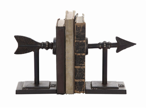 S/2 3.5"H CAST IRON ARROW BOOKENDS