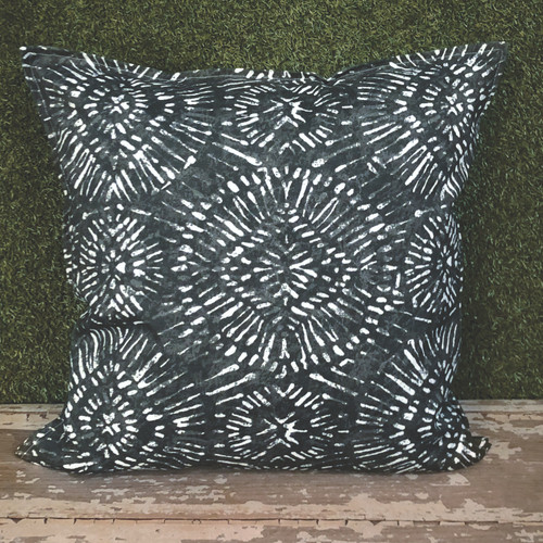 GREY BORNEO TOSS PILLOW 22" SQUARE