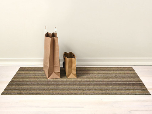 Skinny Stripe Shag Doormat 18"x28" - Mushroom