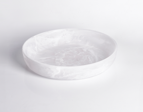 Signature Round Platter, Medium - White Swirl