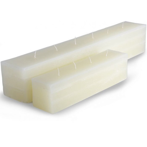 Layered Brick Candle, 12 x 2.75 x 3", 4-wicks, coconut ice, unscented