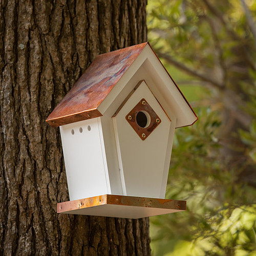 4" Flamed Copper Birdhouse 4" Flamed Copper Birdhouse