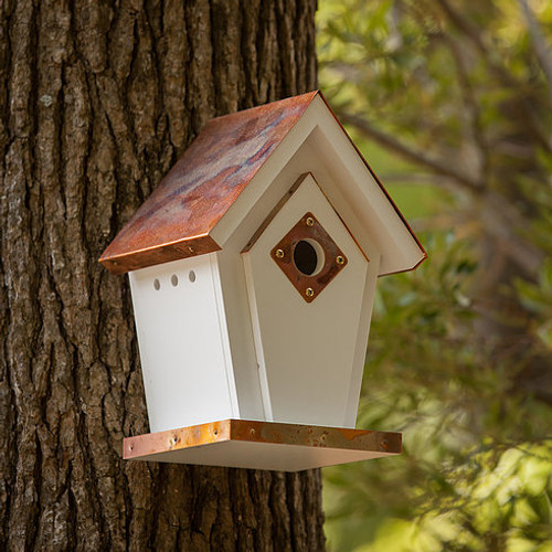 4" Flamed Copper Wren Birdhouse