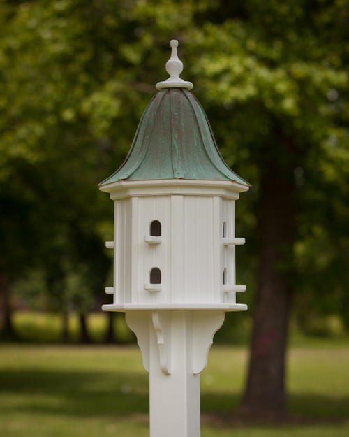 14" Songbird House - 8 Perches -Patina Copper Roof - Bell