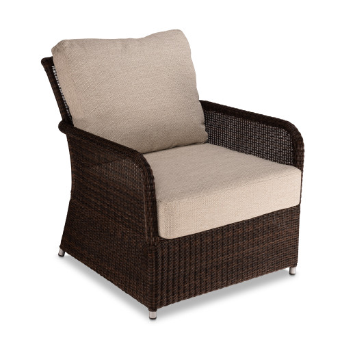 Savannah Brown Wicker Club Chair w/ Dune Cushions (SV30BRCUSSV30BR)