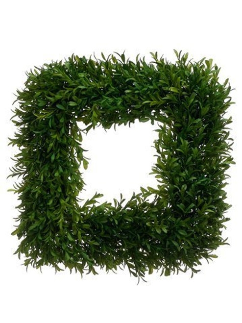 14" Square Tea Leaf Wreath, Green