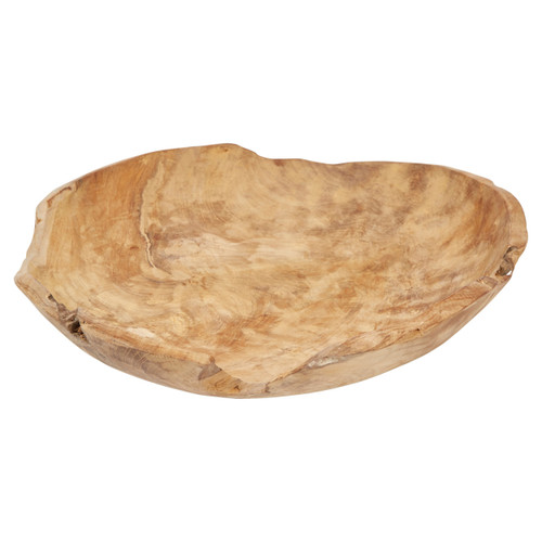 19-1/2" Round x 4"H Teak Wood Bowl