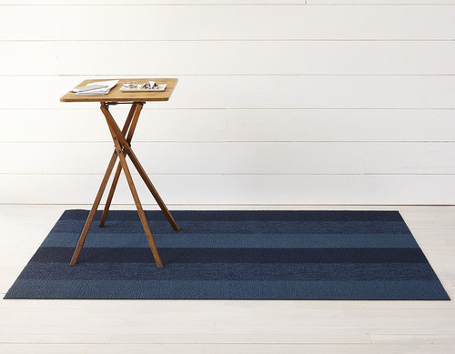 Marbled Stripe Shag Mat 18x28 - Bay Blue