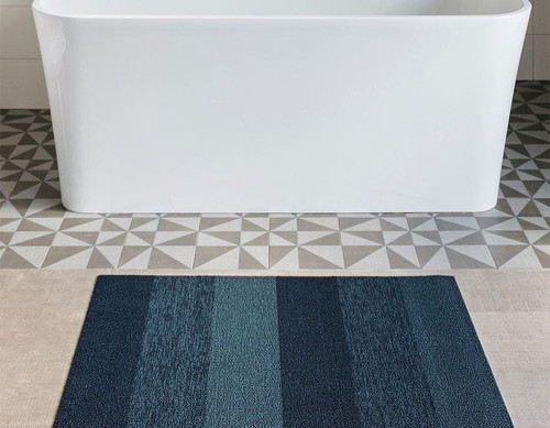 Marbled Stripe Shag Utility Mat 24x36 - Bay Blue