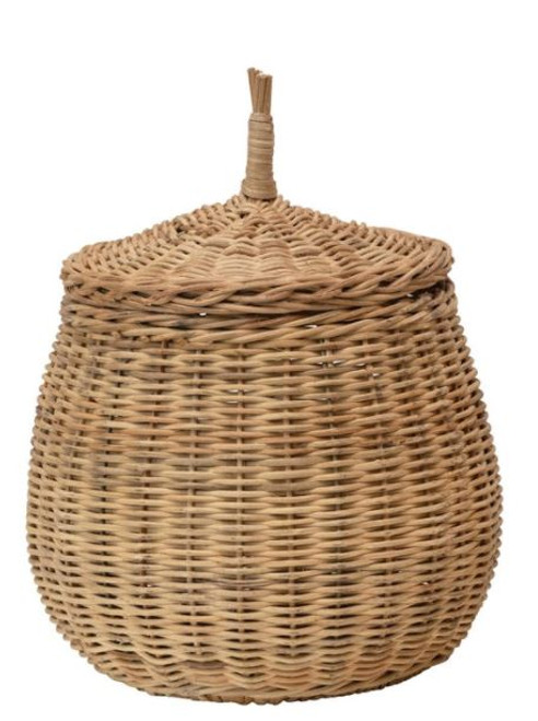  Hand-Woven Wicker Baskets w/ Lid, Large