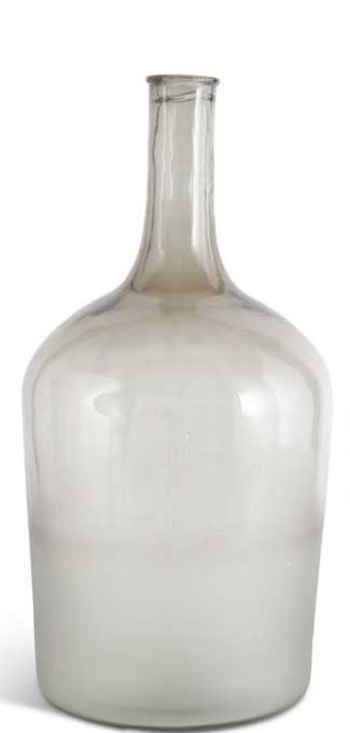 Gray Glass Long Neck Bottle w/Frosted Bottom, Large