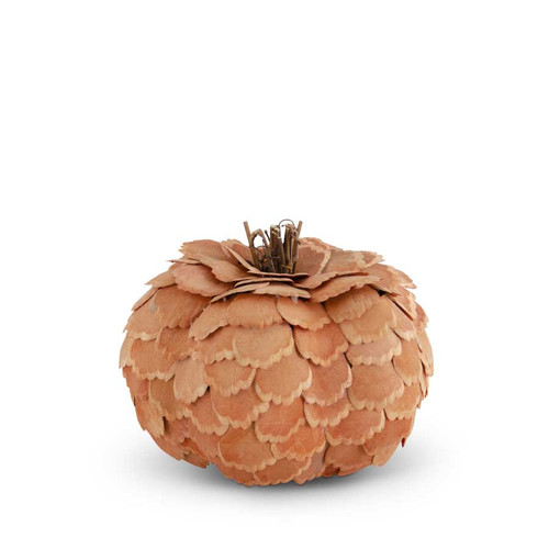 5.25 Inch Orange Scalloped Wood Chip Pumpkin 5.25 Inch Orange Scalloped Wood Chip Pumpkin
