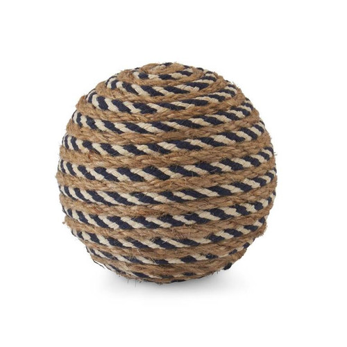 Tan/Navy/Cream Seagrass Ball, 3.75" Tan/Navy/Cream Seagrass Ball, 3.75"