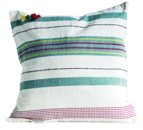 Hand-Woven Striped Pillow with Tassels, 3 Styles