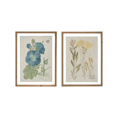 Framed Wall Decor with Floral Image