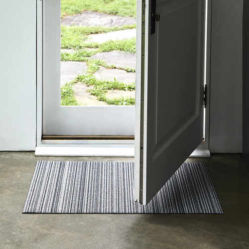 Skinny Stripe Shag Doormat 18"x28" - Shadow