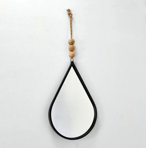 21.25" HANGING MIRROR WITH BEADS