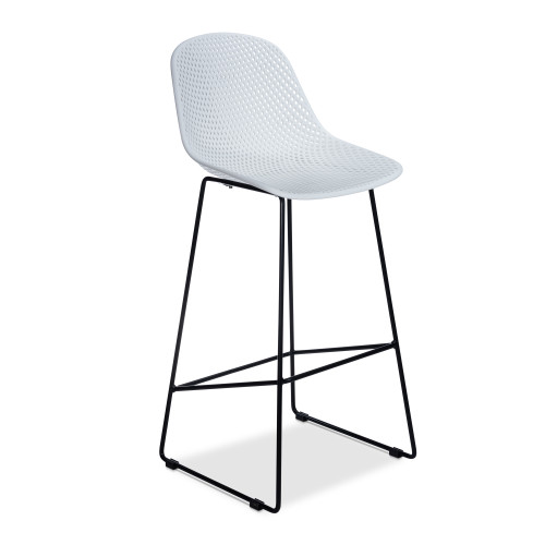 50% Madi Bar Stool, White -  Set of 2