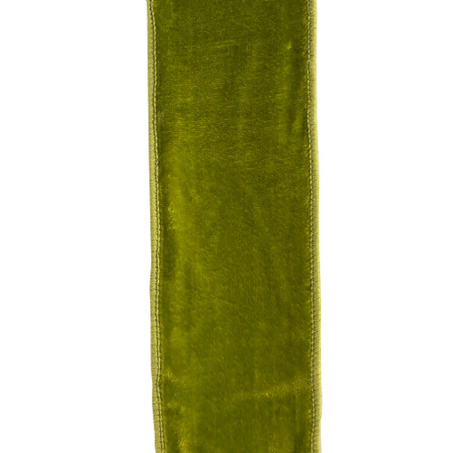 Velvet Dupion Back Ribbon, 2.5" x 10 yards, Green