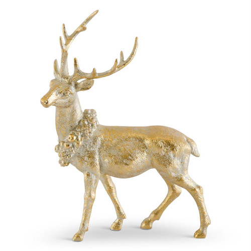 8.5 Inch Antique Gold Resin Deer (Facing Left) 8.5 Inch Antique Gold Resin Deer (Facing Left)