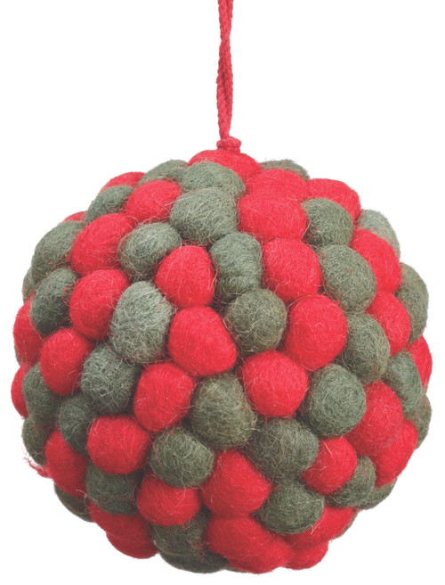 4" Pompon Ball Ornament