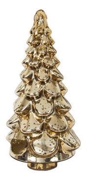 Christmas Tree Dimple 8" x 20" H, Mercury Gold
