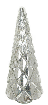 Christmas Tree Faceted 9" x 24" H, Mercury Silver