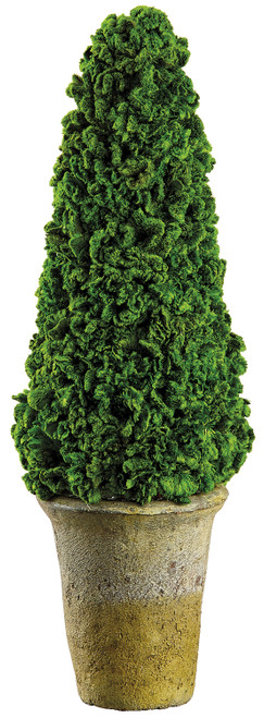 16.5" Preserved Celosia Cone Topiary in Clay Pot