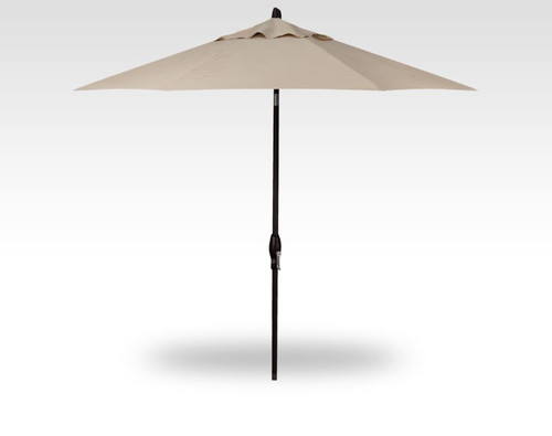 9' Auto Tilt Umbrella, Khaki Canopy & Black Pole