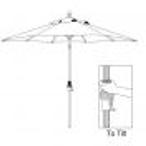 9' Starlux Collar Tilt Umbrella (65% OFF), Jockey Red Canopy & Black Pole