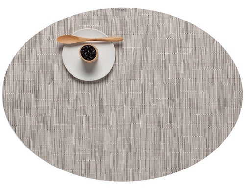 Bamboo Oval Placemat, 14"x19.25" - Chalk