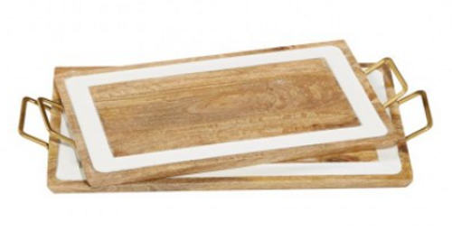 Wood/Enamel Tray