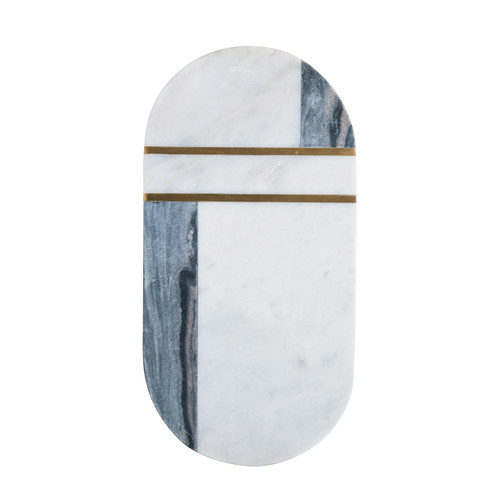 Marble and Brass Cheese/Cutting Board