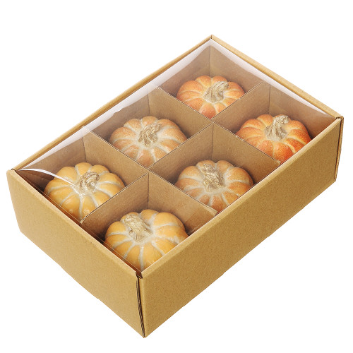 3" Orange Pumpkins, Box of 6 