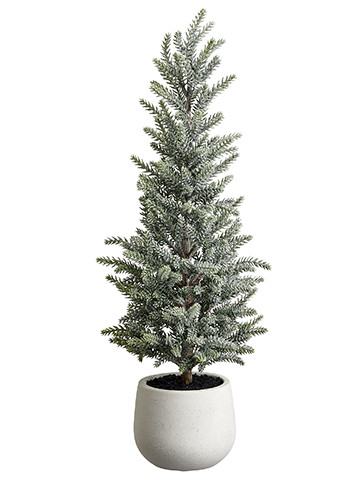 22" Glittered Pine Tree in Terra Cotta Pot 