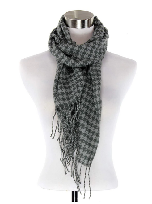 Gray Green Houndstooth Scarf Gray Green Houndstooth Scarf