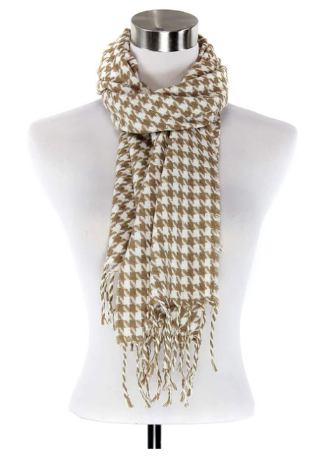 Cream White Houndstooth Scarf Cream White Houndstooth Scarf