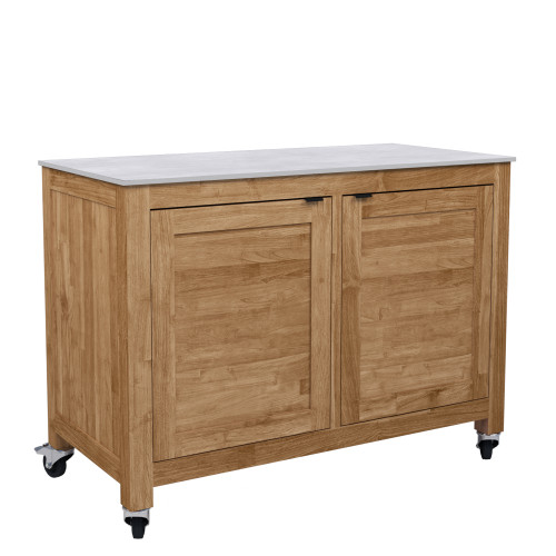 Fresco 2 Door Ceramic Top Cabinet on Wheels - Taupe