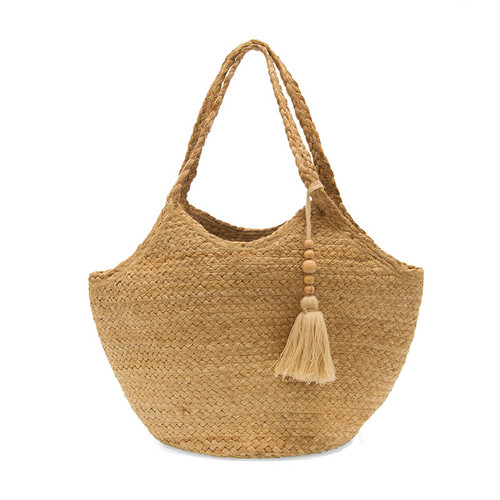 Large Lorelei Jute Hobo Bag, Natural 