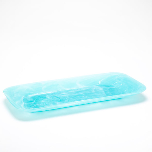 Classical Rectangle Platter - Aqua Swirl