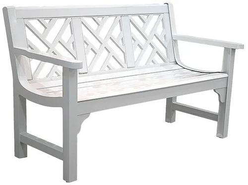 Chippendale Bench, Glossy White 