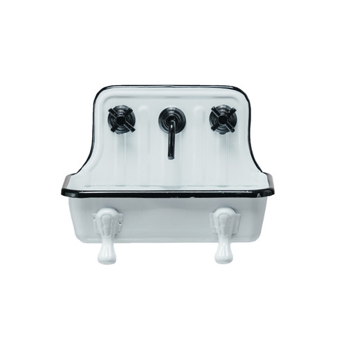 Metal Sink Soap Dish - White & Black