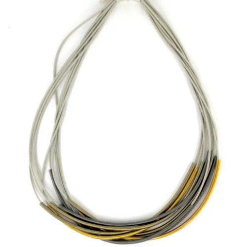 Silver Piano Wire Necklace with Multi Sleeve Silver Piano Wire Necklace with Multi Sleeve
