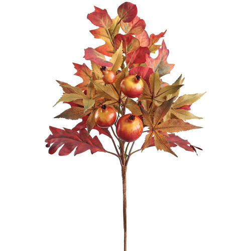 20" Pomegranate/Oak Leaf Spray