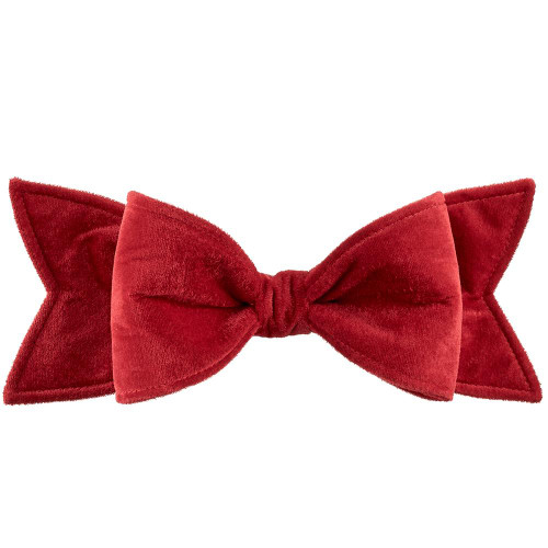 12" Velvet Bow Ornament, Red