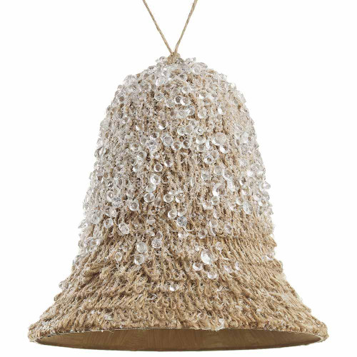 8" Beaded Jute Bell Ornament