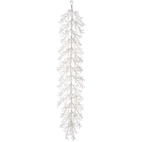 60" Iced Twig Garland, White
